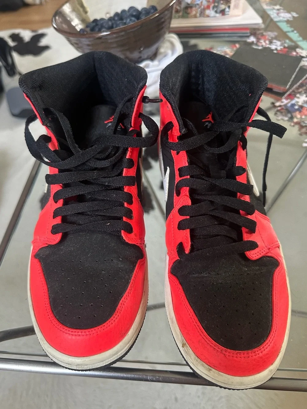 Jordan Men’s High-Top Sneakers Black, Red, White